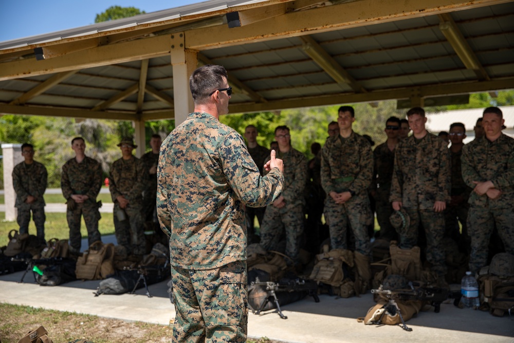 Atlantic Dragon | Marines with CLR-37 conduct hike with M240B medium machine guns