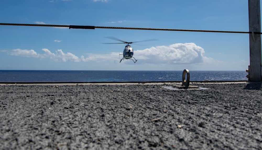MQ-8C Fire Scout Lands On Flight Deck