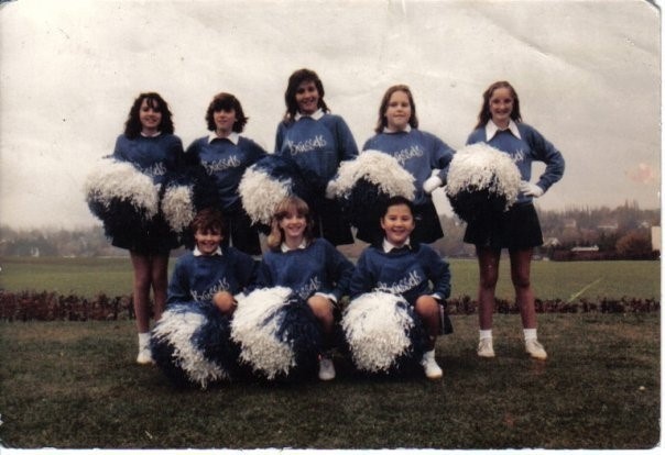 Brussels American School cheer squad, 1986