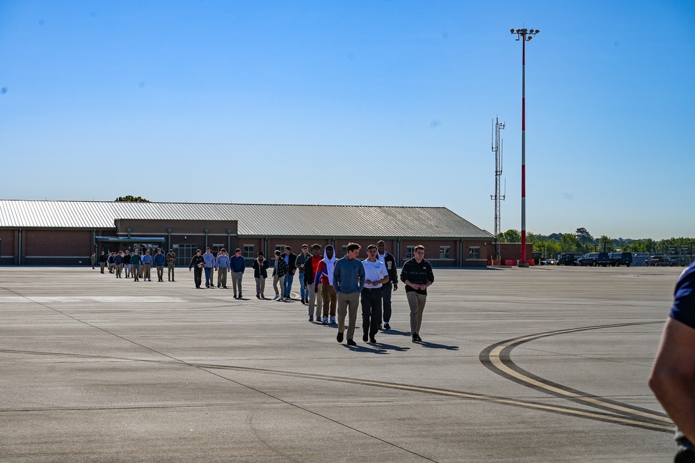 165th Airlift Wing hosts Benedictine Military School JROTC for familiarization flight