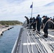 USS Ross leaves port in Souda Bay, Greece