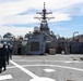 USS Ross leaves port in Souda Bay, Greece