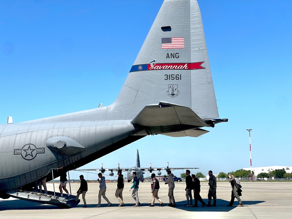 165th Airlift Wing hosts Benedictine Military School JROTC for familiarization flight