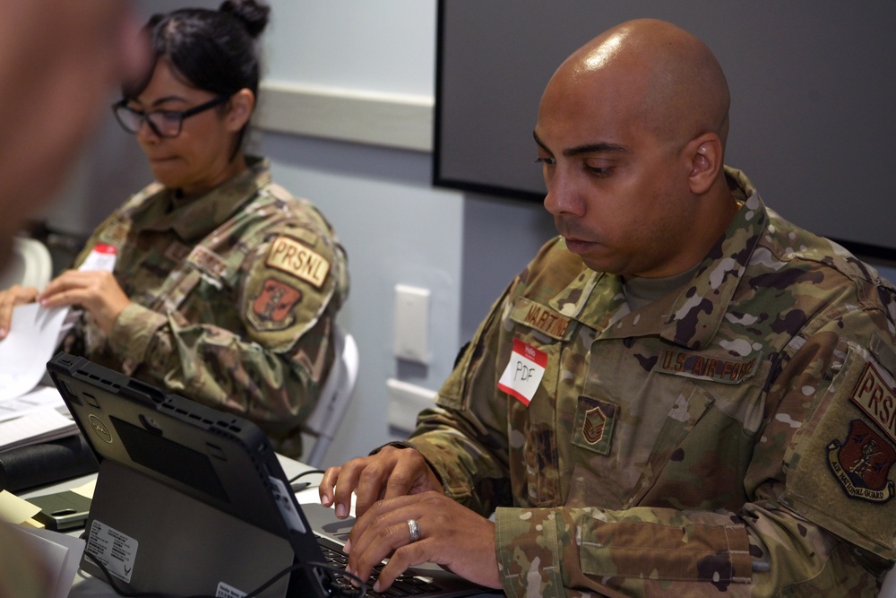 156th FSS Airmen set-up PDF in support of 156th CRG participating in Southern Strike 2022