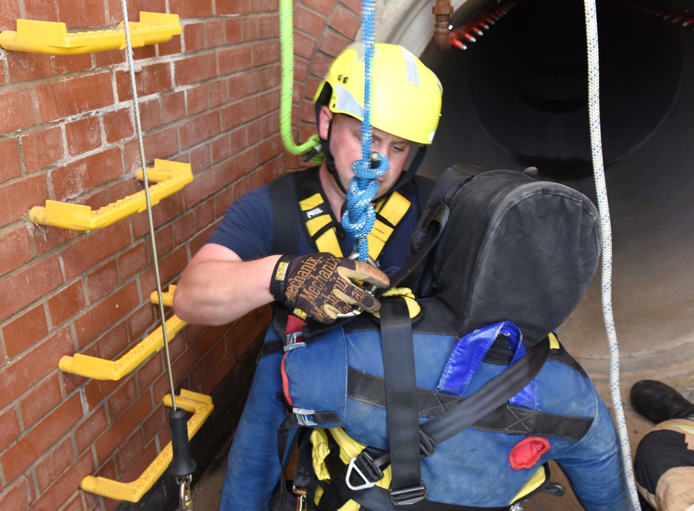 RAFM firefighters conduct confined-space training to sharpen skills