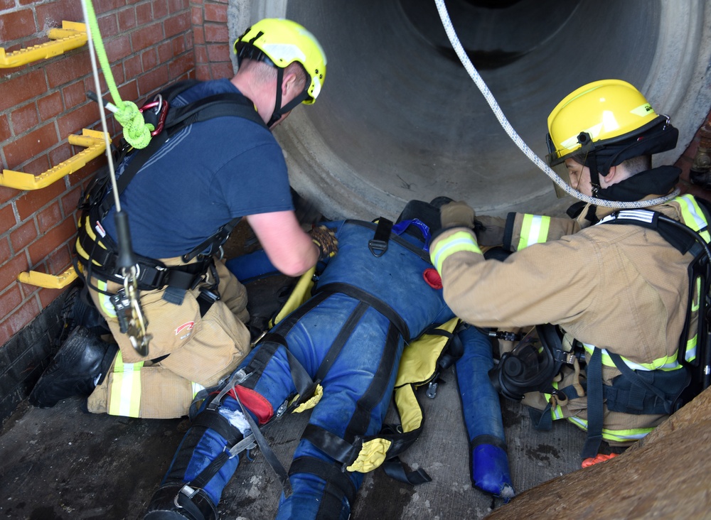 RAFM firefighters conduct confined-space training to sharpen skills