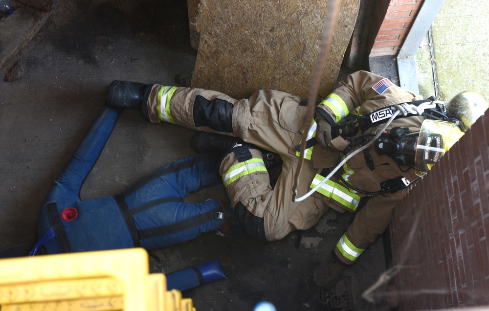 RAFM firefighters conduct confined-space training to sharpen skills