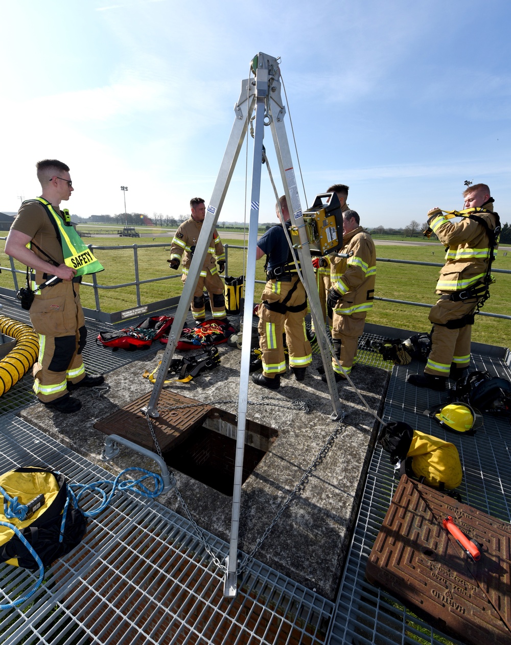 RAFM firefighters conduct confined-space training to sharpen skills