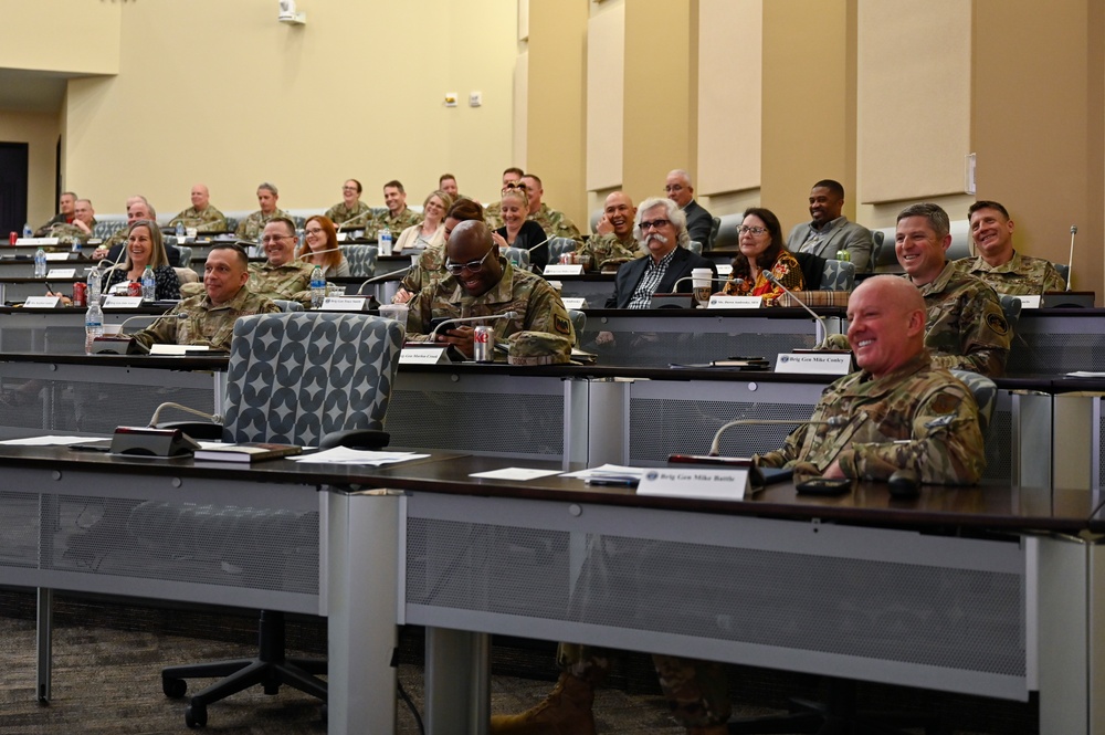 CSAF Brown, CSO Raymond, spouses give SLOC briefing