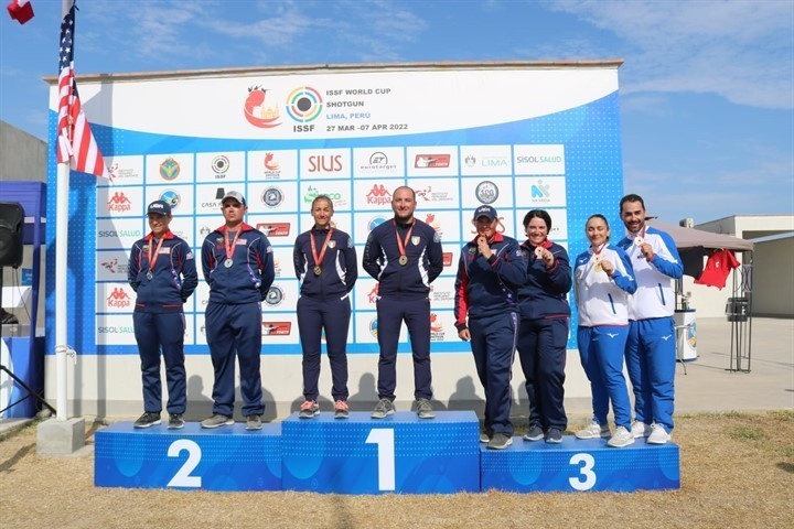 USAMU Soldiers win Bronze and Silver in Mixed Skeet Team event at World Cup in Peru