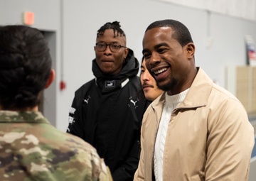 Retired CMSAF Wright, Alex Toussaint discuss mental health awareness with JBA Airmen