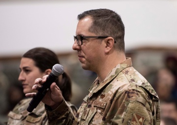 Retired CMSAF Wright, Alex Toussaint discuss mental health awareness with JBA Airmen