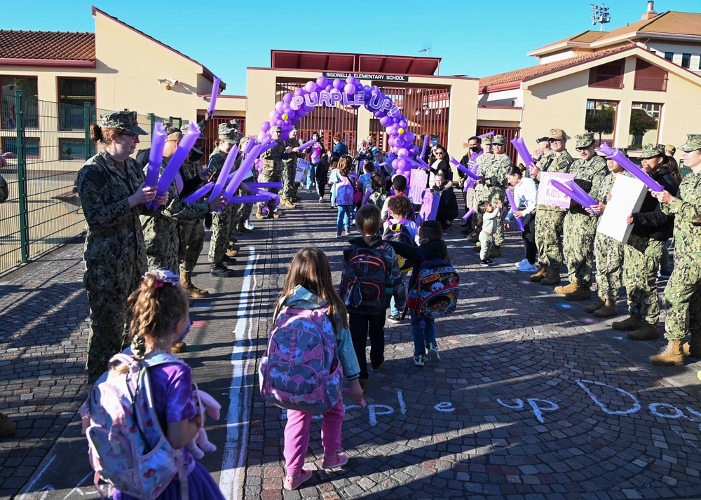 NAS Sigonella Celebrates Purple Up Day