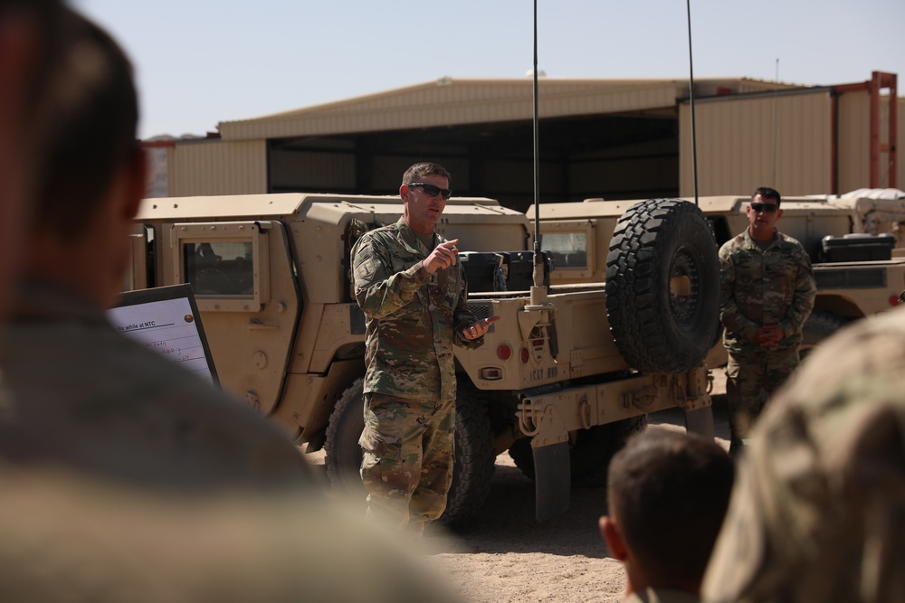 1st CAV Command Team Visits BLACKJACK BDE Training at NTC over Easter weekend