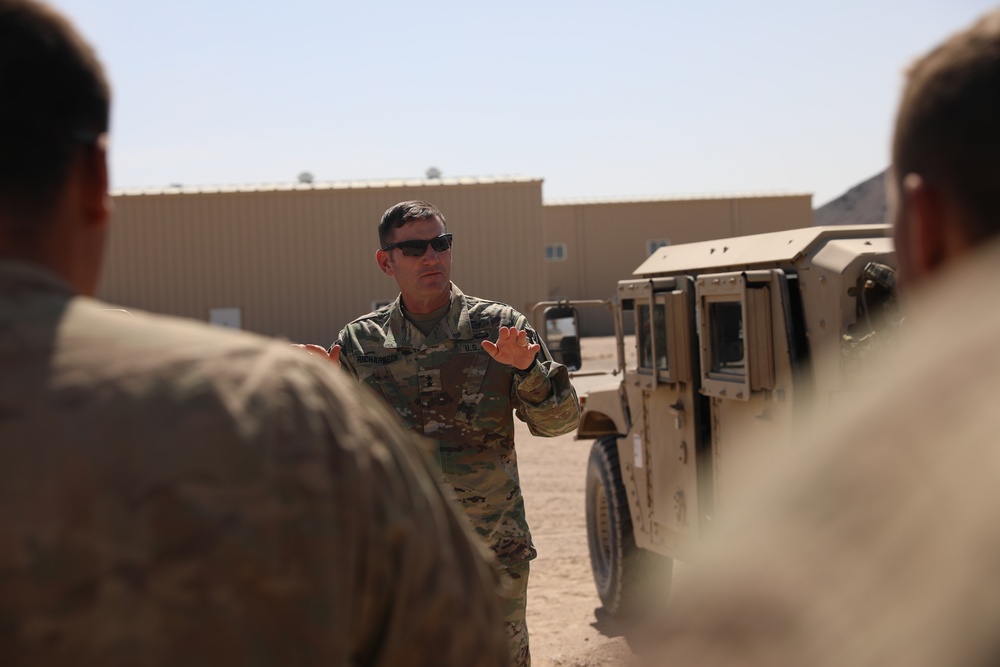 1st CAV Command Team Visits BLACKJACK BDE Training at NTC over Easter weekend 