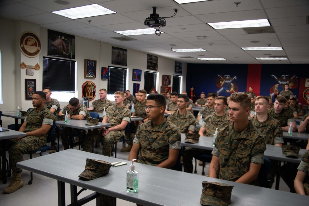 Former Sgt. Maj. of the Marine Corps Ronald L. Green and Medal of Honor recipient Dakota L. Meyer visit Marine Corps Air Station Cherry Point