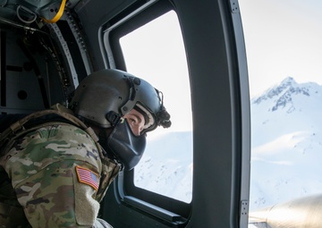 207th AVN stage Black Hawk helicopters in Bethel