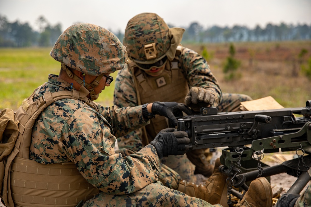 Atlantic Dragon | Marines with CLR-37 conduct M2A1 heavy machine gun range