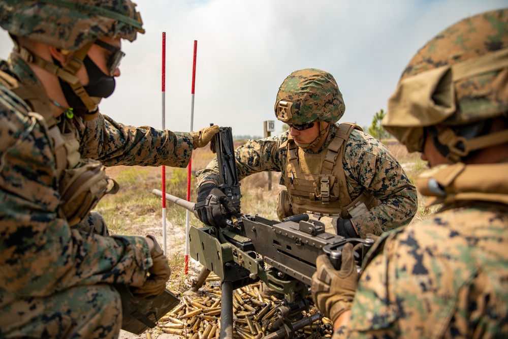 Atlantic Dragon | Marines with CLR-37 conduct M2A1 heavy machine gun range