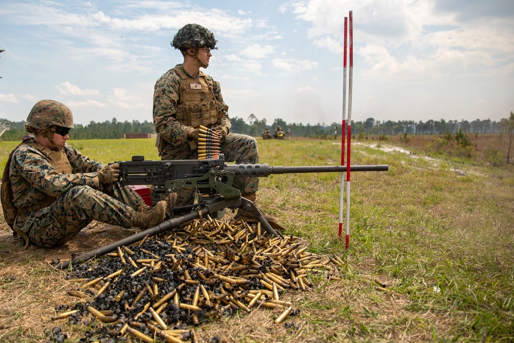 Atlantic Dragon | Marines with CLR-37 conduct M2A1 heavy machine gun range