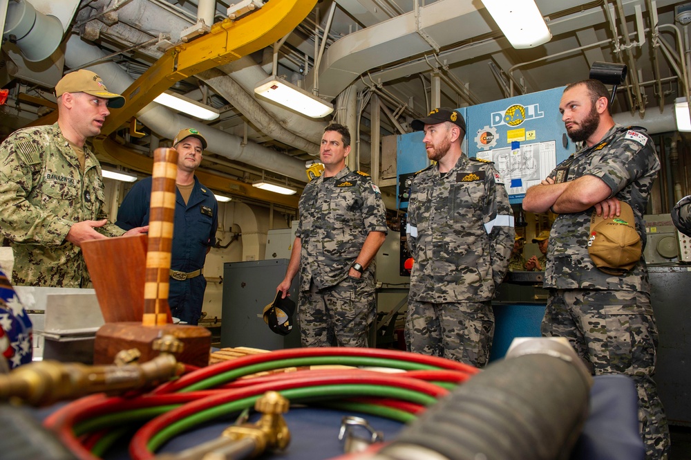 HMAS Farncomb Sailors Tour Frank Cable