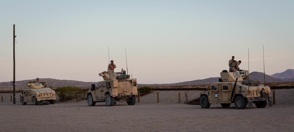 U.S. Marines with Combat Logistics Battalion 1 conduct a mounted live-fire range