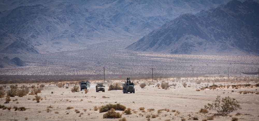 U.S. Marines with Combat Logistics Battalion 1 conduct a mounted live-fire range