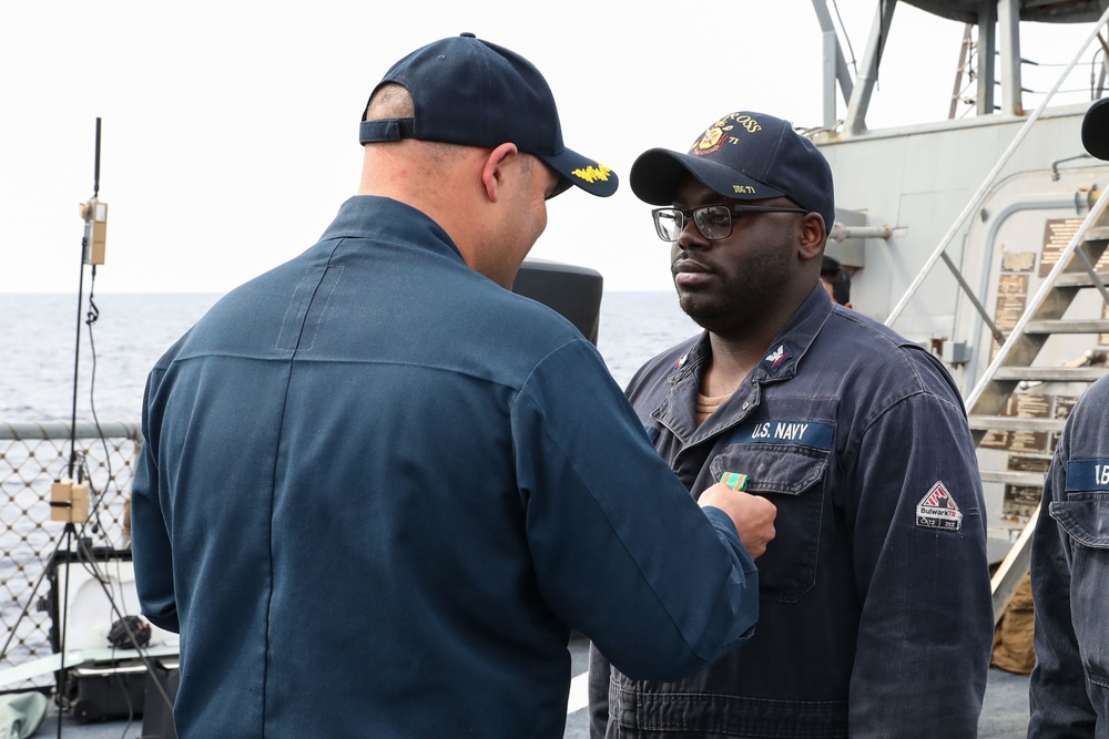 USS Ross Sailors receive awards