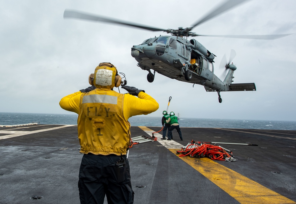 The Harry S. Truman Carrier Strike Group is on a scheduled deployment in the U.S. Sixth Fleet area of operations in support of naval operations to maintain maritime stability and security.