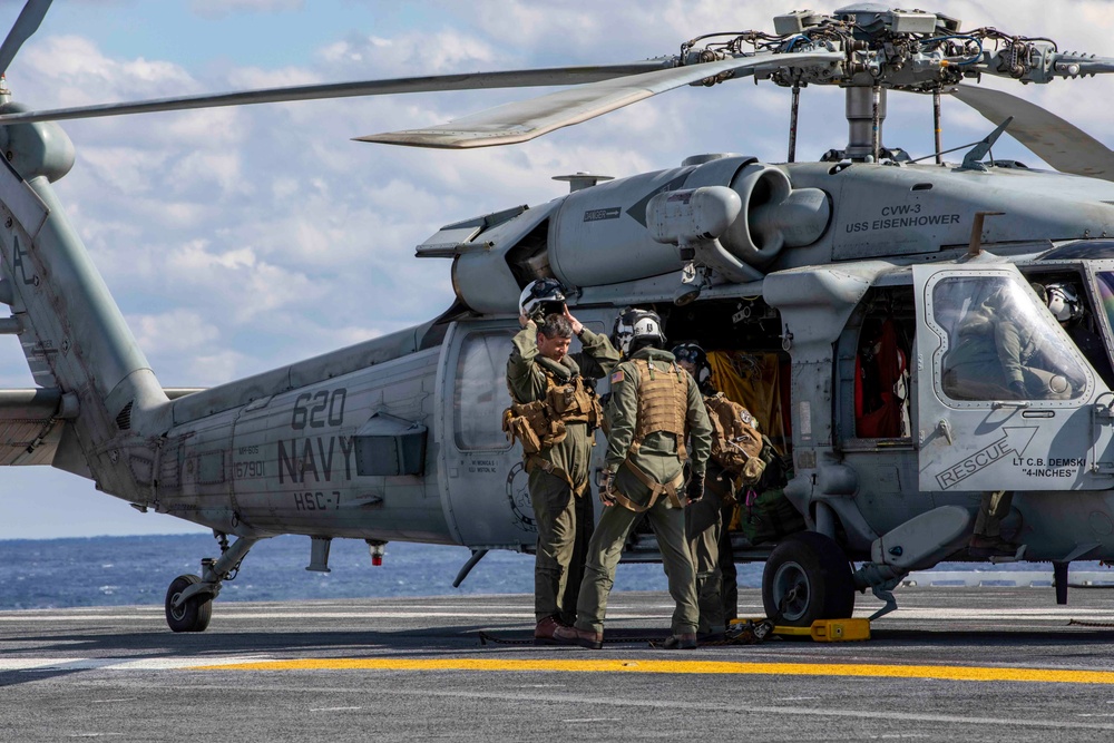 Capt. Rober Aguilar Pilots MH-60S Sea Hawk