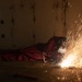 Contractor cuts metal
