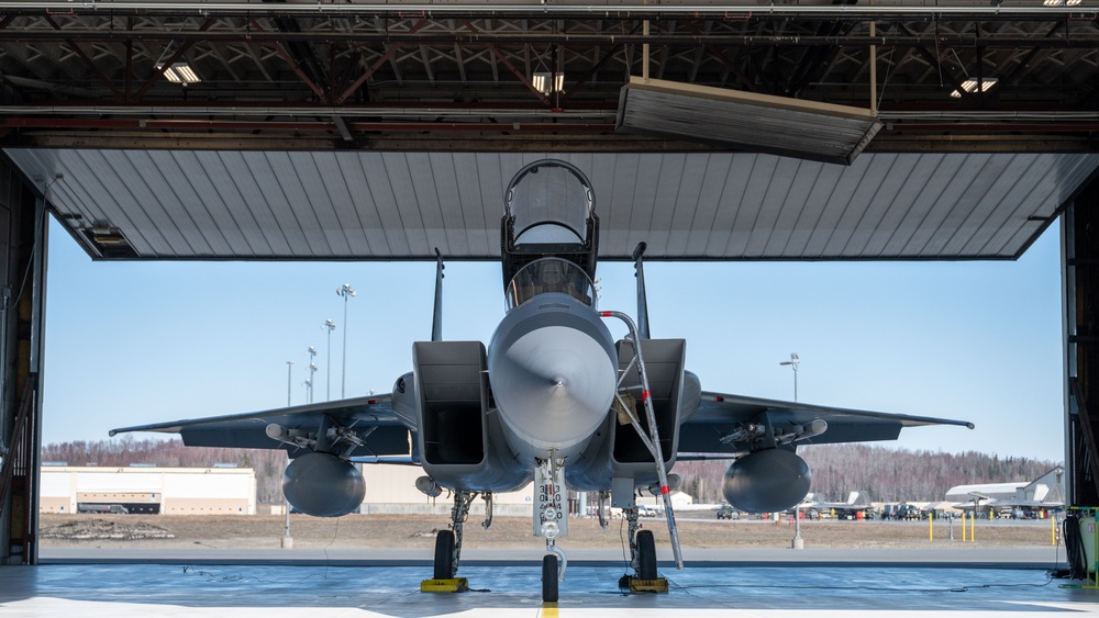 California Air National Guard F-15 Eagles support F-22 Raptors in Alaska