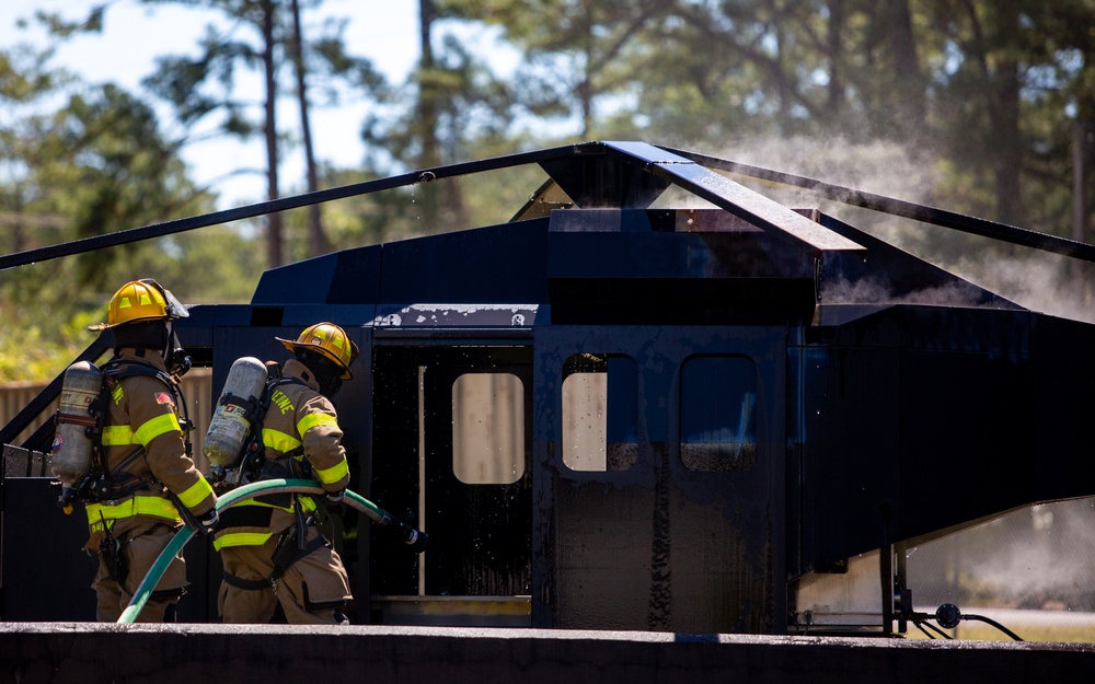 Camp Lejeune Fire and Emergency Services Conduct an Airport Firefighter Practical