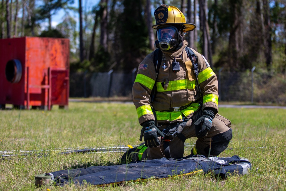 Camp Lejeune Fire and Emergency Services Conduct an Airport Firefighter Practical