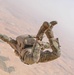 US Special Forces Operator Leaps to the Drop Zone on a Combined Jump Exercise with the Royal Jordanian Armed Forces