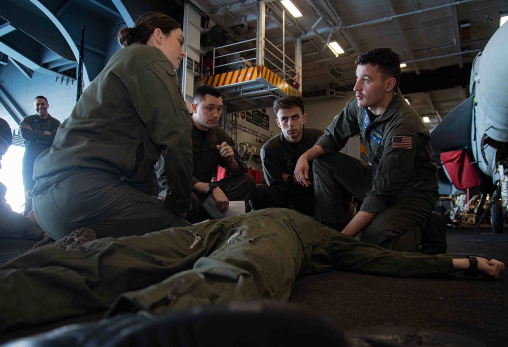 The Harry S. Truman Carrier Strike Group is on a scheduled deployment in the U.S. Sixth Fleet area of operations in support of naval operations to maintain maritime stability and security.