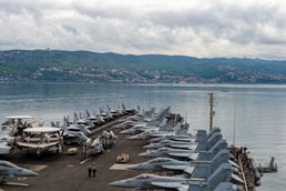 The Harry S. Truman Carrier Strike Group is on a scheduled deployment in the U.S. Sixth Fleet area of operations in support of naval operations to maintain maritime stability and security.