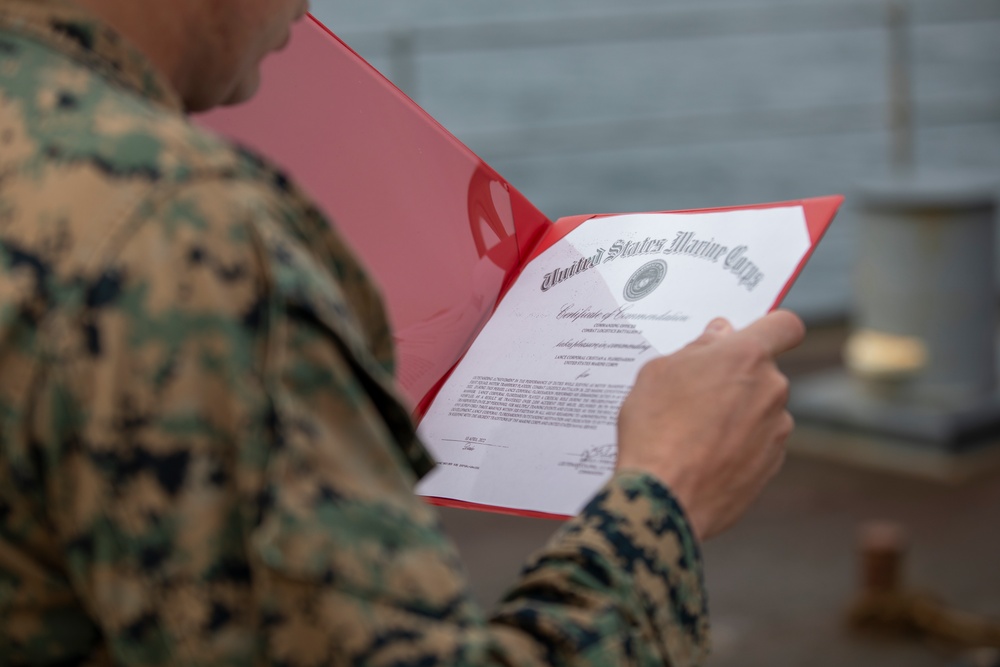 Marine receives CERTCOM