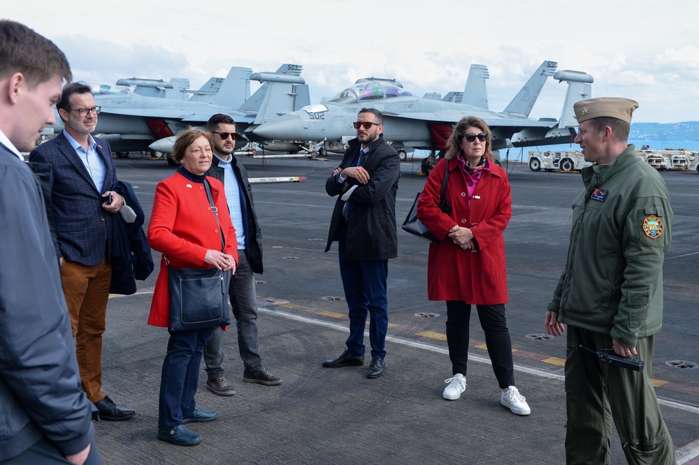 The Harry S. Truman Carrier Strike Group is on a scheduled deployment in the U.S. Sixth Fleet area of operations in support of naval operations to maintain maritime stability and security.