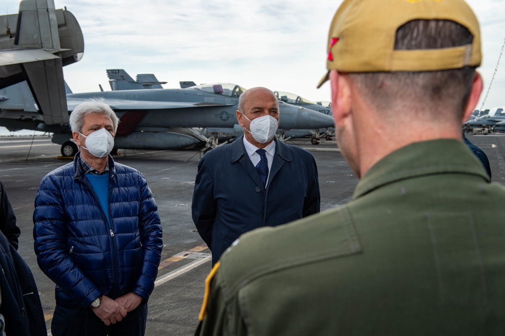 The Harry S. Truman Carrier Strike Group is on a scheduled deployment in the U.S. Sixth Fleet area of operations in support of naval operations to maintain maritime stability and security.