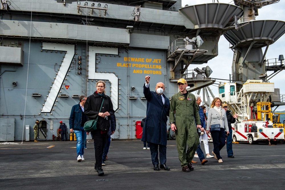 The Harry S. Truman Carrier Strike Group is on a scheduled deployment in the U.S. Sixth Fleet area of operations in support of naval operations to maintain maritime stability and security.