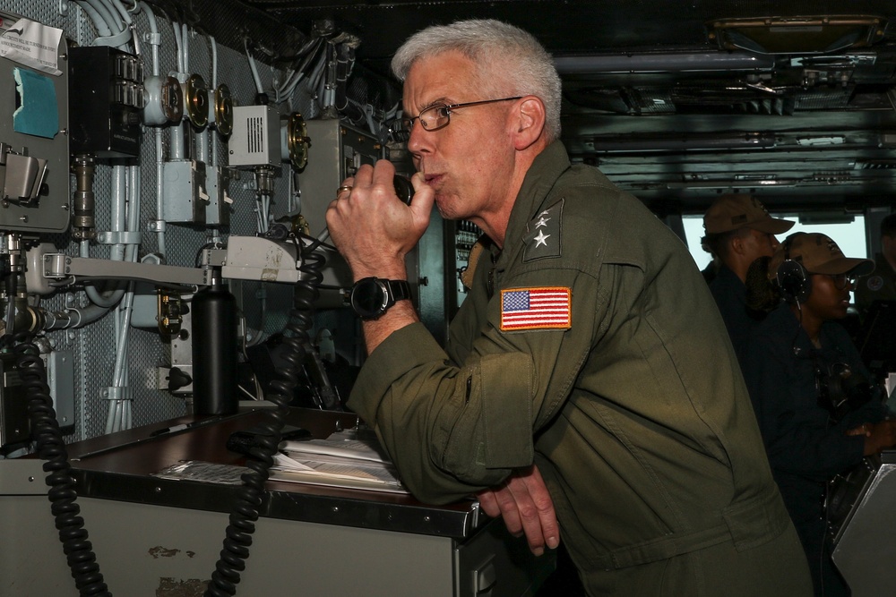 Ambassador Rahm Emanuel, Japan Foreign Minister Yoshimasa Hayashi, DVs and Media visit CVN 72