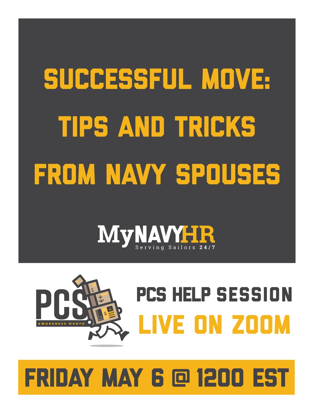 MyNavy HR PCS Help Session Graphic