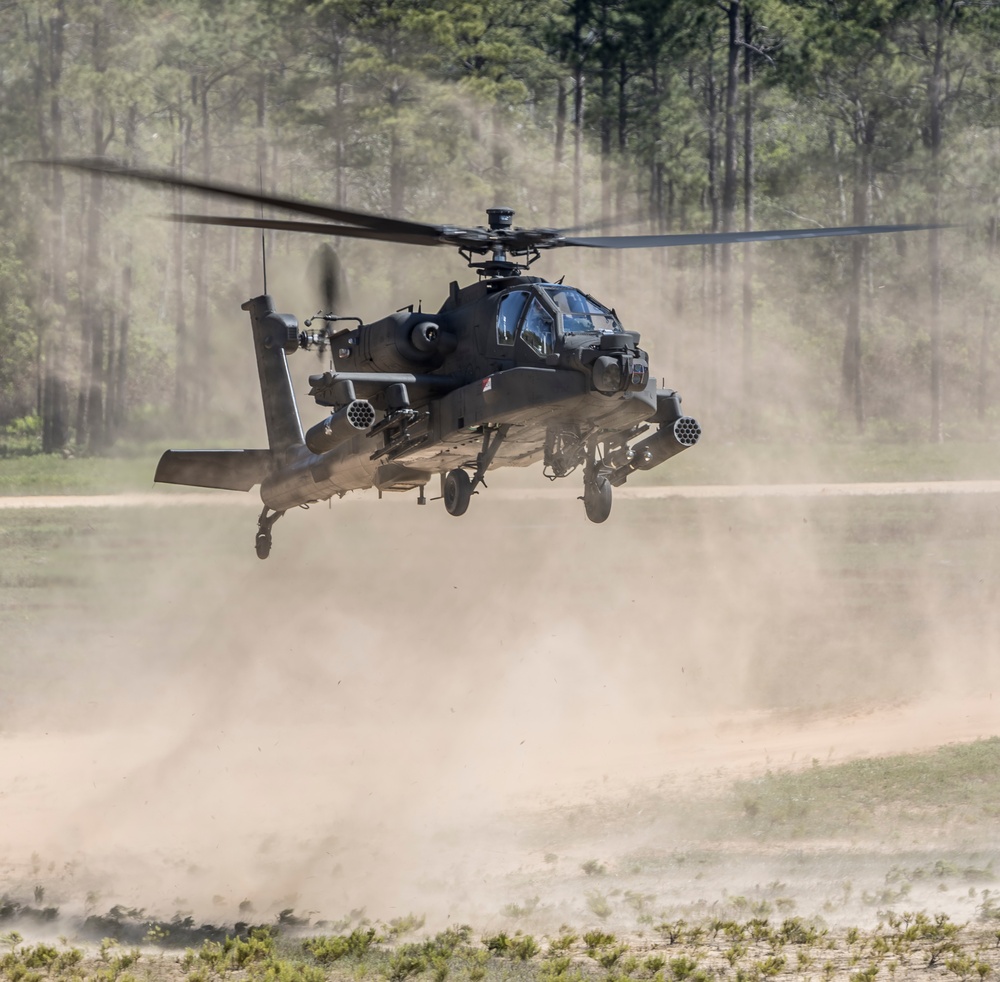 The 3rd Combat Aviation Brigade sends rounds down range during aerial gunnery