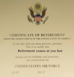 Retirement comes at you fast certificate