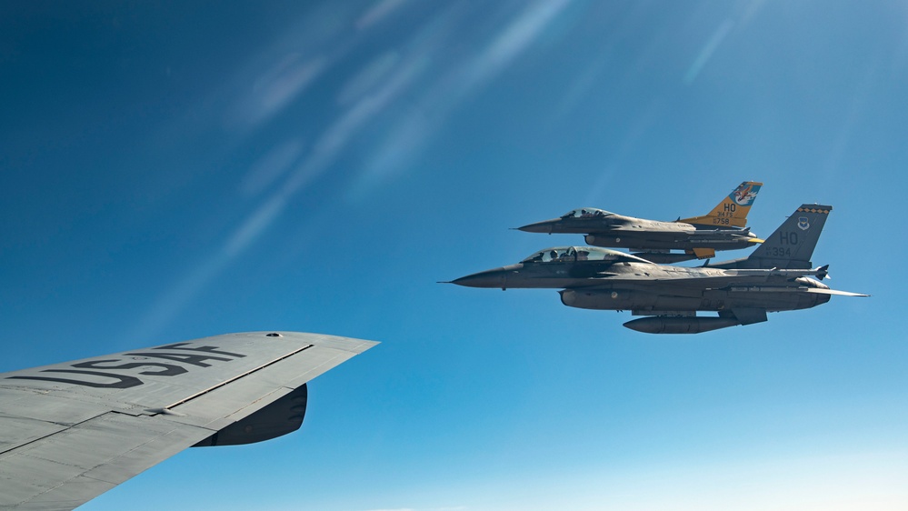 Fairchild KC-135s support Holloman F-16s