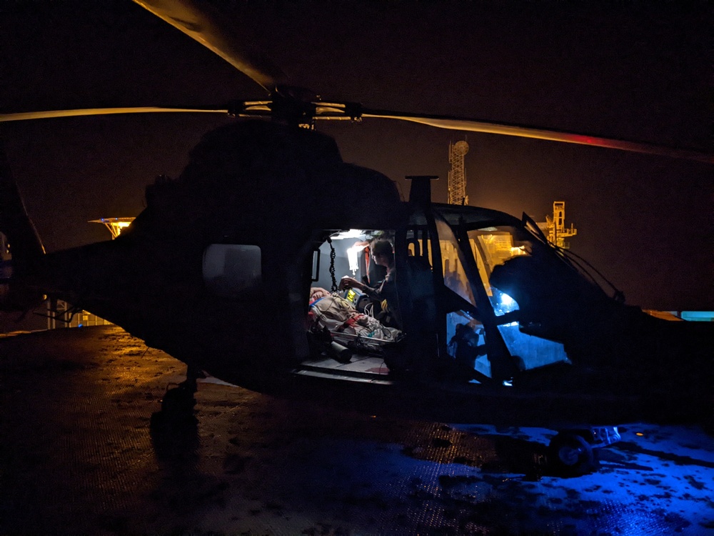 Coast Guard medevacs passenger from cruise ship 160 miles southeast of Galveston, Texas