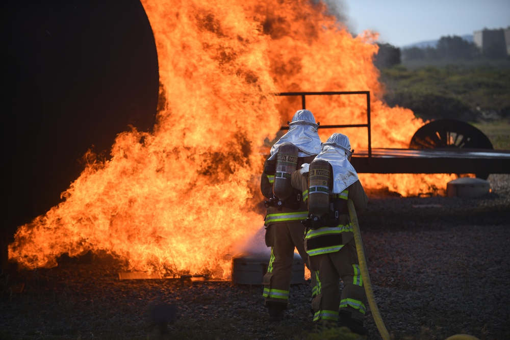 30th CES Firefighters Don the JFIRE, Conduct Live Fire Training