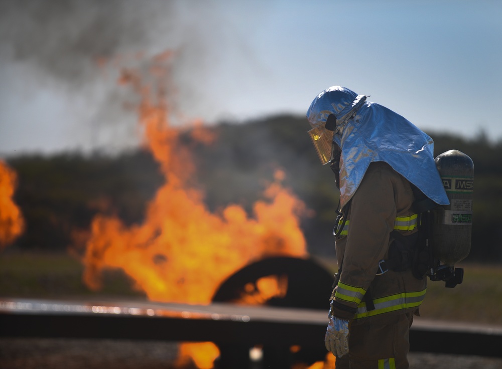 30th CES Firefighters Don the JFIRE, Conduct Live Fire Training