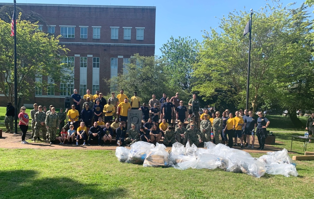 Naval Support Activity Hampton Roads personnel participate in Clean the Base Day